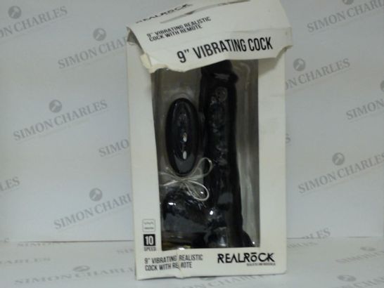 BOXED REAL ROCK 9" VIBRATING REALISTIC COCK WITH REMOTE 10 SPEED