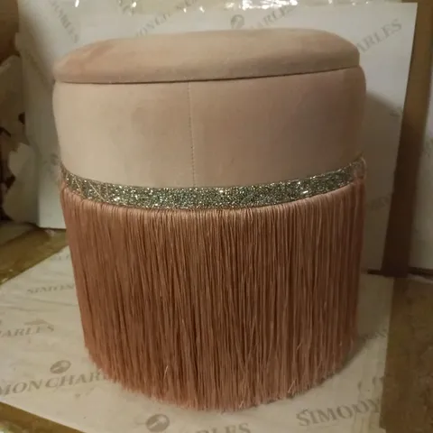 JM BY JULIEN MACDONALD FRINGED STORAGE STOOL, PINK