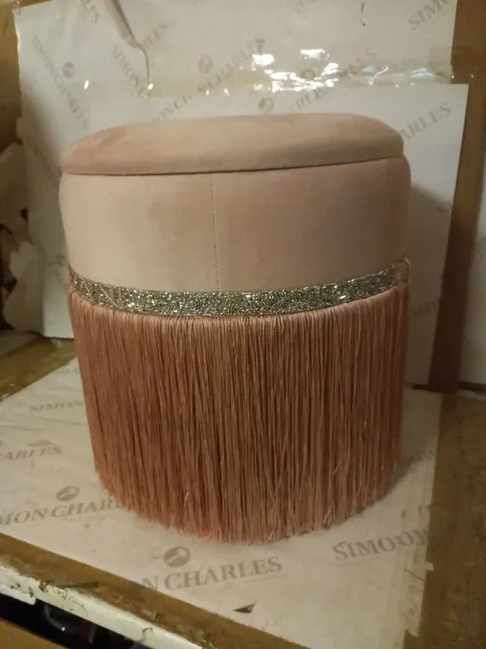 JM BY JULIEN MACDONALD FRINGED STORAGE STOOL, PINK