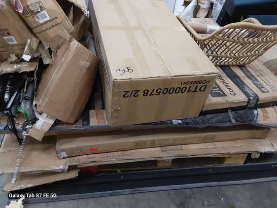 PALLET OF ASSORTED BOXED FURNITURE, BED & TRAMPOLINE PARTS