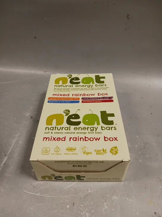 BOXED NEAT NATURAL ENERGY BARS MIXED RAINBOW PACK - 16 X 45G 