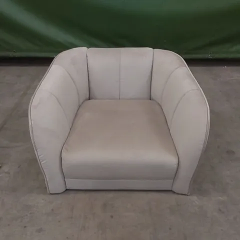 DESIGNER LOREN CHAMPAGNE VELVET ARMCHAIR 