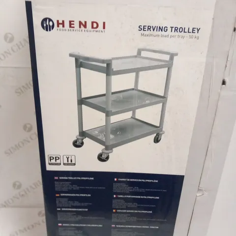 BRAND NEW BOXED HENDI SERVING TROLLEY MAXIMUM LOAD PER TRAY 50KG