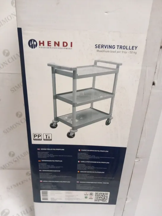 BRAND NEW BOXED HENDI SERVING TROLLEY MAXIMUM LOAD PER TRAY 50KG