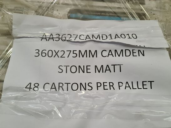 PALLET OF APPROXIMATELY 48 BRAND NEW CARTONS OF 10 CAMDEN STONE MATT TILES - 36X27.5CM