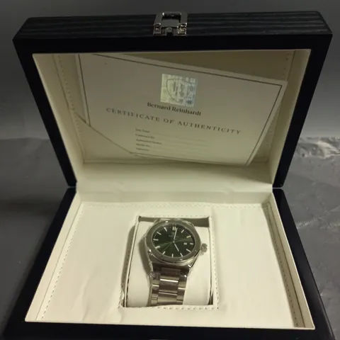 MENS BERNARD REINHARDT WATCH - GREEN DIAL 316 - STAINLESS STEEL STRAP