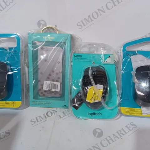 BOX OF APPROXIMATELY 10 ASSORTED HOUSEHOLD ITEMS TO INCLUDE RAPOO M100 SILENT MOUSE, KATE SPADE FLEXIBLE HARDSHELL CASE FOR IPHONE 6, ETC