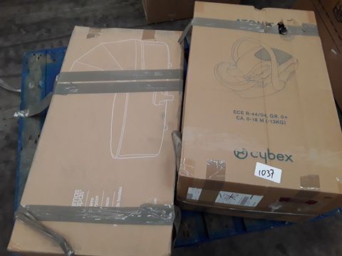 BOXED MAMAS & PAPAS OCCARO GREY CARRYCOT & BOXED CYBEX ATON 5 DEEP BLACK CARRY COT (2 BOXES)