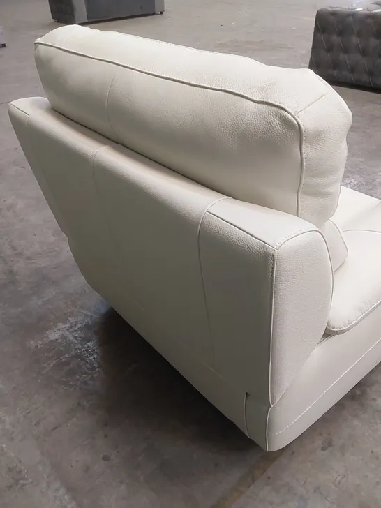 QUALITY DESIGNER ITALIAN MADE PATRIZIO WHITE LEATHER ARMCHAIR