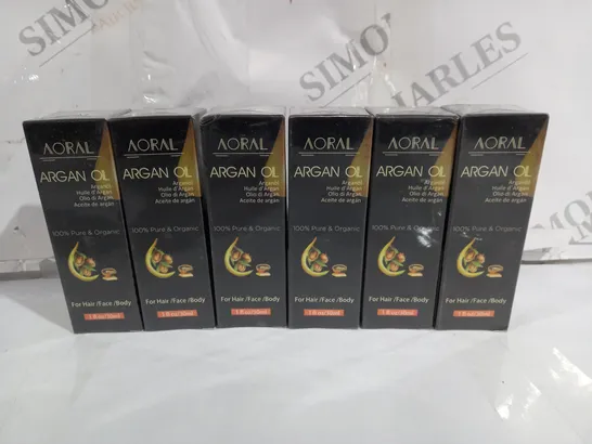 6 X AORAL ARGAN OIL,NATURAL ANTI-AGING MOISTURIZER TREATMENT