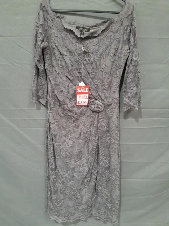 OLVIS GREY LACE HALF SLEEVE DRESS - 4