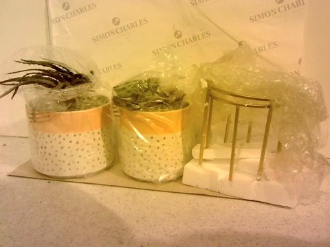 SET OF 2 ARTIFICIAL PLANTS WITH METAL WIRE STANDS
