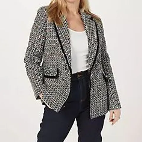 HELENE BERMAN TWEED BLAZER GREEN MULTI SIZE 16