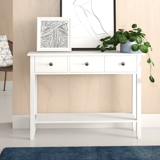 BOXED PALMQUIST 100CM CONSOLE TABLE WHITE