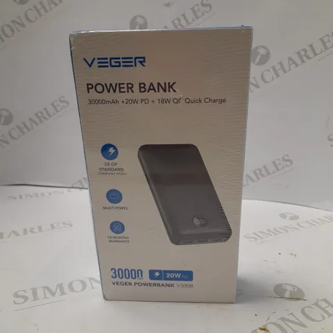 VEGER V3008 30000MAH QUICK CHARGE POWERBANK 