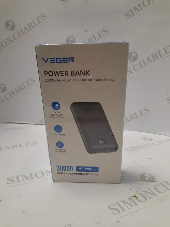 VEGER V3008 30000MAH QUICK CHARGE POWERBANK 