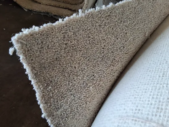 QUALITY ROLLED TUDOR TWIST CLASSIC PUMICE CARPET IN PUMICE - 4.1 X 5M