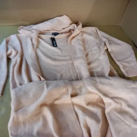 NY LOUNGE BLUSH HOODED OPEN FRONT CARDIGAN - UK M