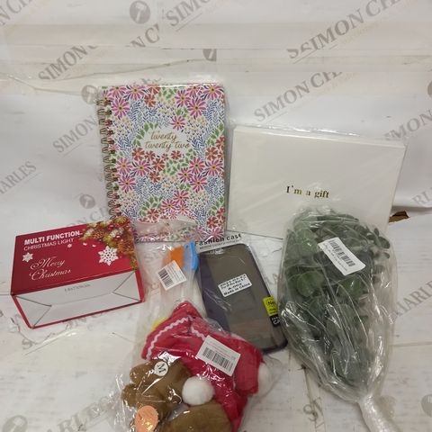 LOT OF APPROXIMATELY 20 HOUSEHOLD AND GIFT ITEMS TO INCLUDE 2022 CALENDAR, ARTIFICIAL PLANT, PHONE CASE ETC 