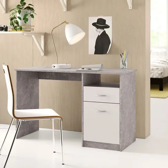 BOXED GARRY DESK WHITE/GREY (1 BOX)