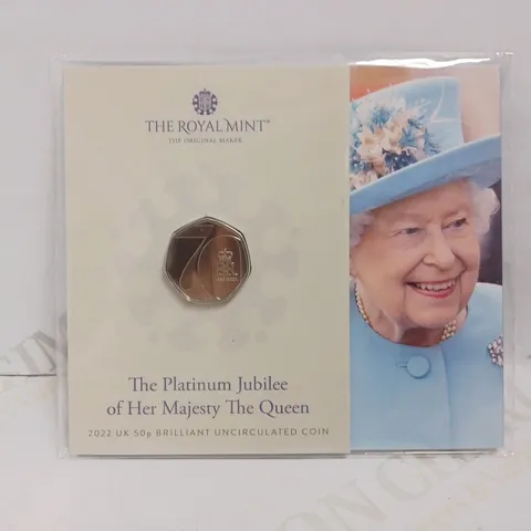 THE ROYAL MINT PLATINUM JUBILEE OF HER MAJESTY QUEEN ELIZABETH II 50P COIN