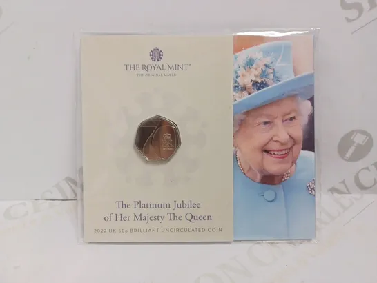 THE ROYAL MINT PLATINUM JUBILEE OF HER MAJESTY QUEEN ELIZABETH II 50P COIN