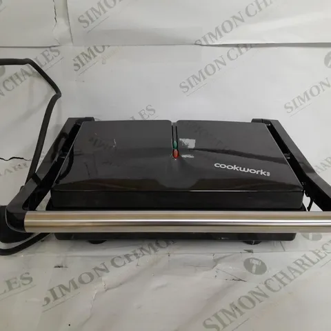 BOXED COOKWORKS BLACK 2 PORTION PANINI GRILL