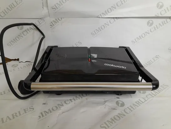 BOXED COOKWORKS BLACK 2 PORTION PANINI GRILL