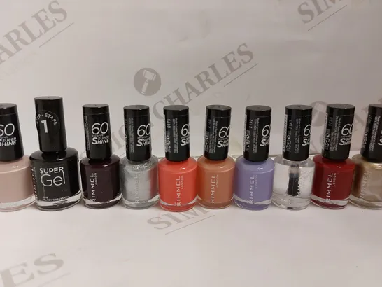 BOX OF APPROX 10 RIMMEL 60 SECOND SUPER SHINE POLISH