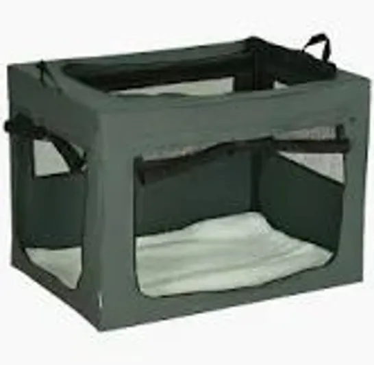 BOXED PAWHUT 80CM PET CARRIER, WITH CUSHION, FOR SMALL AND MEDIUM DOGS - GREY