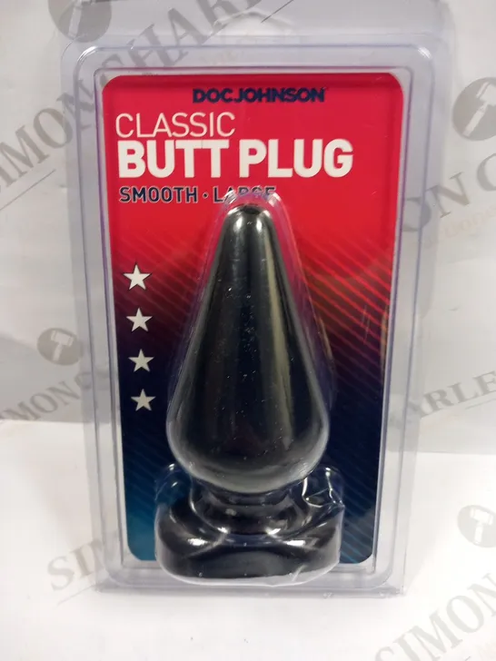 BOXED DOC JOHNSON CLASSIC BUTT PLUG SMOOTH LARGE