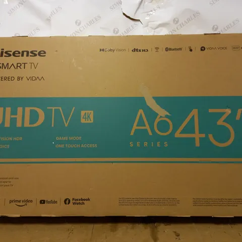 HISENSE 43A6EGTUK (43 INCH) 4K UHD SMART TV COLLECTION ONLY