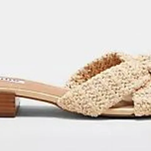 DUNE LONDON LAIZE BRAIDED CROSS STRAP SANDAL NATURAL SIZE 6