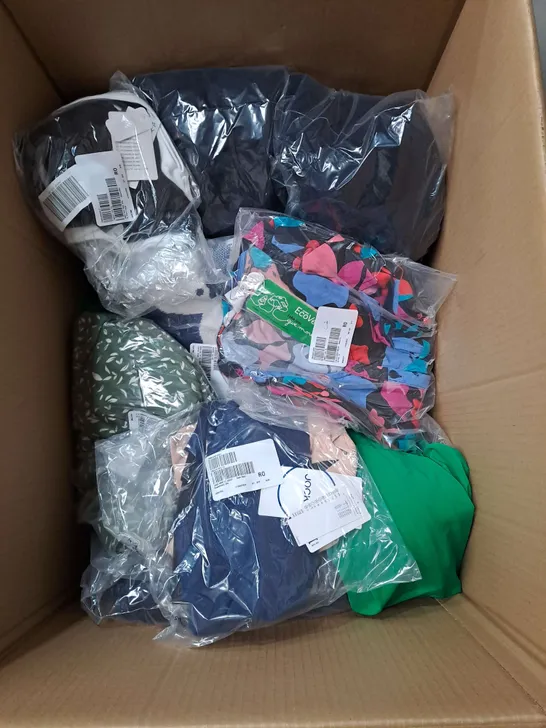 BOX OF APPROX 20 ASSORTED CLOTHING ITEMS TO INCLUDE - JUMPER, PYJAMAS, BAG ETC