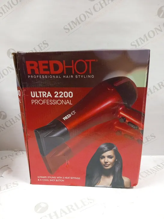 BOXED RED HOT PROFESSIONAL HAIR STYLING ULTRA 2200 PROFESSIONAL 