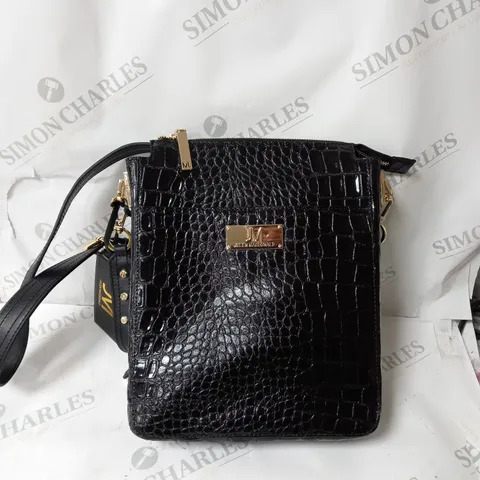 JULIEN MACDONALD CROCODILE SKIN BAG IN BLACK