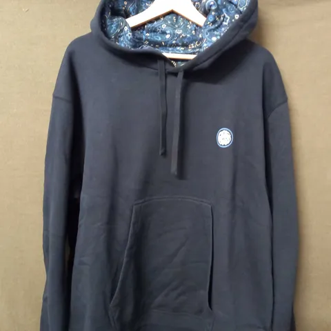 PRETTY GREEN LOUNGE HOODIE IN BLACK - XXL