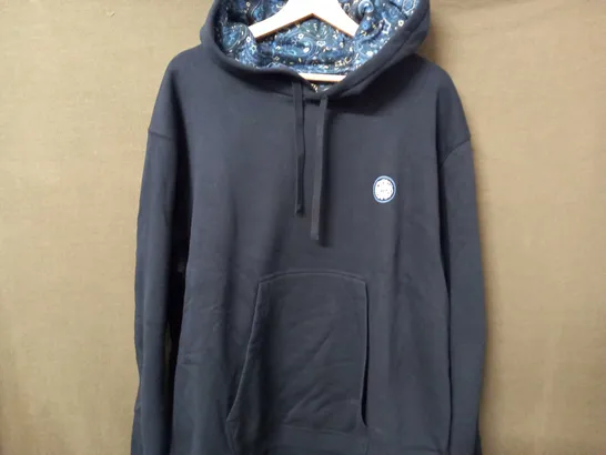 PRETTY GREEN LOUNGE HOODIE IN BLACK - XXL