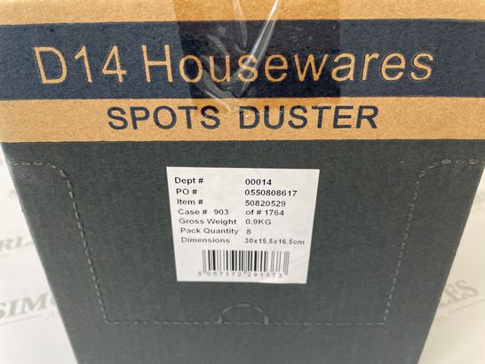 LOT OF 4 BOXES OF 8 BRAND NEW SPOTS MICROFIBRE DUSTERS (1 BOX)