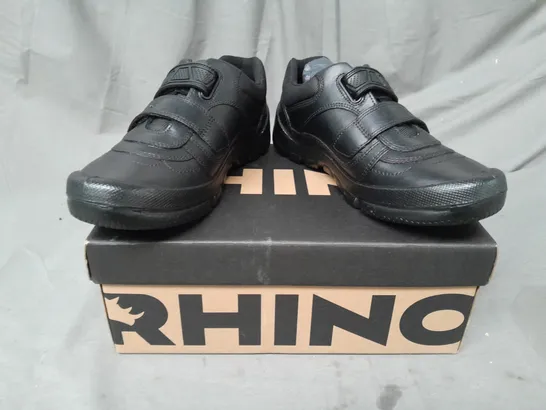 BOXED PAIR OF RHINO WARRIOR SHOES IN BLACK EU SIZE 36