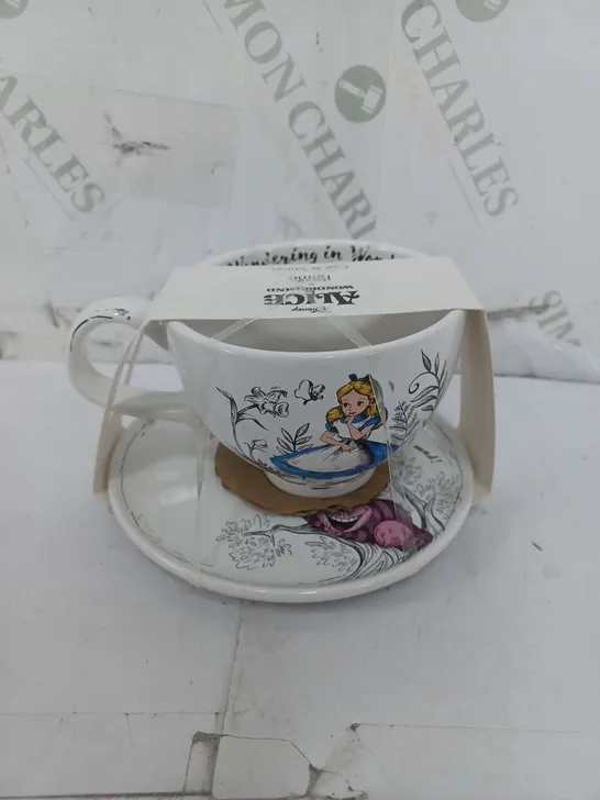 BRAND NEW AND BOXED ALICE IN WONDERLAND CUP AND SAUCER - 18 PER BOX 