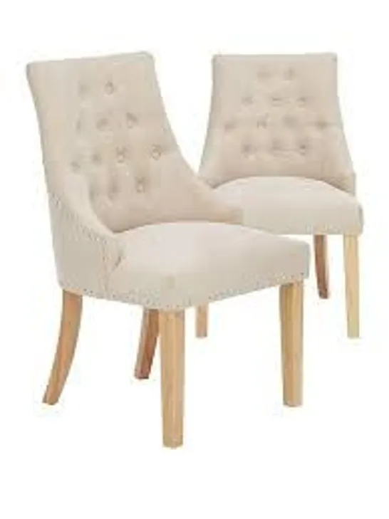 PAIR OF WARWICK DINING CHAIRS - NATURAL/OAK (1 BOX) RRP £299.99