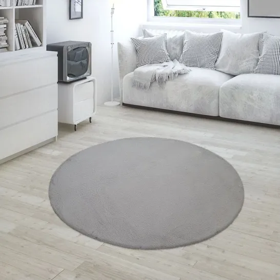 BRAND NEW PACO HOME RABBIT 780 RUG IN GREY - 200CM ROUND