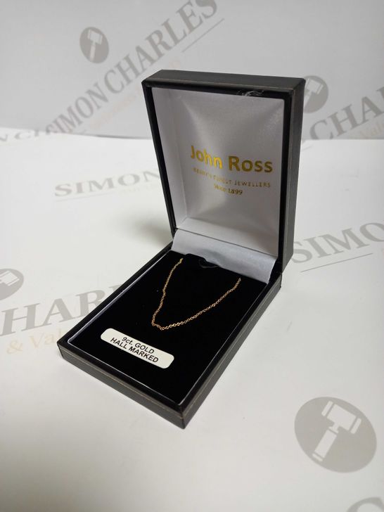 JOHN ROSS 9CT GOLD HALL MARKED CHAIN NECKLACE