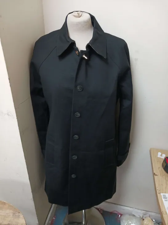 HOBBS LONDON BUTTONED THROUGHJ TRENCH COAT BLACK SIZE 12