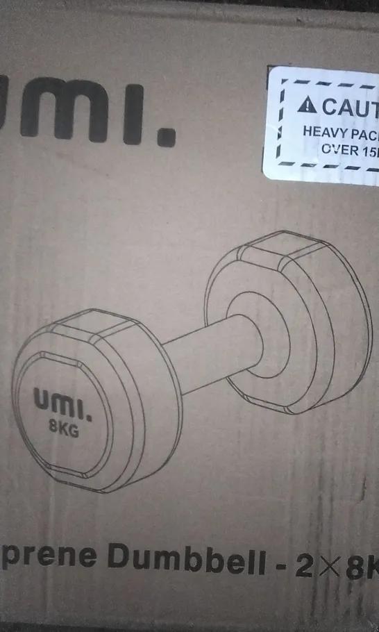 BOXED UMI NEOPRENE DUMBELL 2 X 8KG