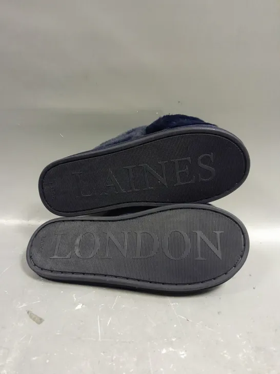 PAIR OF LAINES LONDON FLUFFY SLIPPERS - L