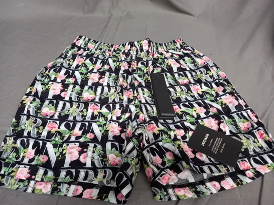 REPRESENT FLORAL SHORTS IN BLACK - SMALL