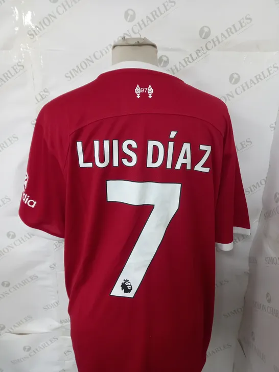 LIVERPOOL FC HOME SHIRT WITH LUIS DIAZ 7 SIZE L