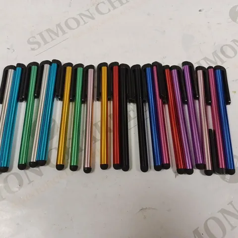 COLLECTION OF 20 ASSORTED STYLUS' IN VARIOUS COLOURS 